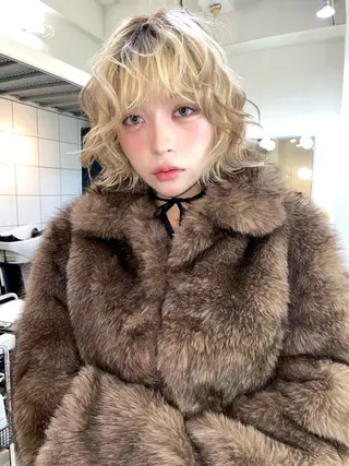 ショート カラー ボブ.顔周りカット カット/ユキカのヘアスタイル