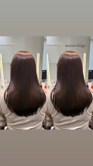 ロング カラー 艶カラー/ ストレート/くるみのヘアスタイル