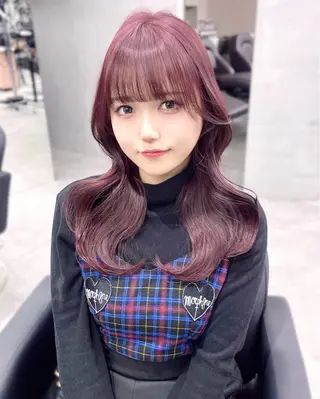 セミロング カラー mao 梅田モデル募集のヘアスタイル