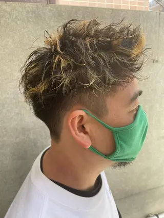 ショート カラー パーマ メンズ Clear Takeru🌀🌀のヘアスタイル