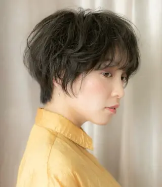 ショート パーマ 艶髪カラー🤍ྀི 強矢　美紗希🩷ྀིのヘアスタイル