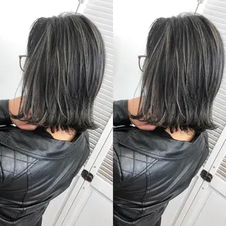 ミディアム カラー ブリーチカラーレイヤ ーカット🦋annaのヘアスタイル