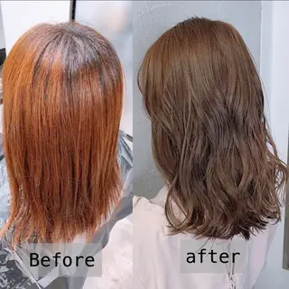 セミロング カラー サイドバング 🇰🇷沼田　拓斗のヘアスタイル