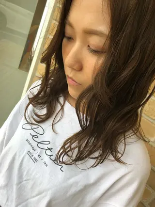 ミディアム カラー パーマ ヘアアレンジ ❣️倉敷❣️美髪 カラー能登一成のヘアスタイル