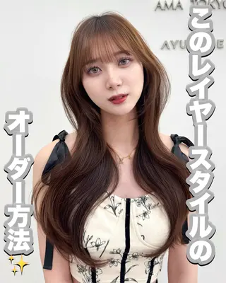ロング カラー 韓国ヘア　紗希 🦋のヘアスタイル