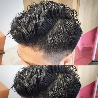 ショート パーマ メンズ 及川シゲル 髪質改善講師のヘアスタイル