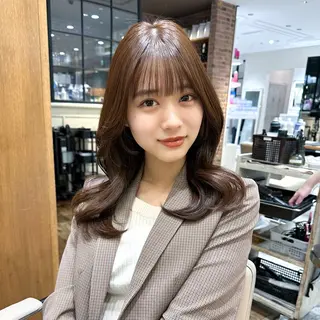 セミロング カラー 顔周り/くびれヘア 韓国ヘア💕風間るなのヘアスタイル