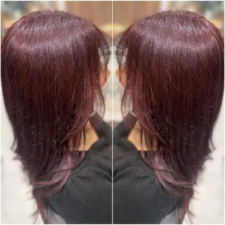 セミロング カラー 全席個室　暖色カラー Zina松園優香🌸のヘアスタイル