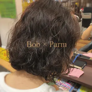 ミディアム カラー パーマ MOLLA 浅香山店所属・谷口ゆめ/縮毛矯正/ カット/美眉ワックスのヘアスタイル