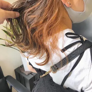 ミディアム カラー ヘアアレンジ TOMONA👑 GiseL梅田店のヘアスタイル
