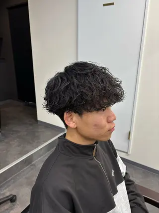 パーマ メンズ スパイキーパーマ 柏NO1 藤本葉のヘアスタイル