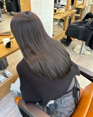 セミロング カラー 広島/わかな/ヘア セット/オリーブのヘアスタイル