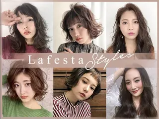 ミディアム カラー パーマ Lafesta HAIR和歌山駅前店のヘアスタイル