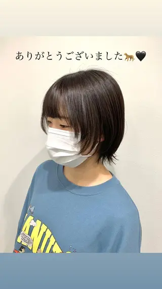 ショート カラー レイヤー ハイトーン 暖色⭐︎KANAKOのヘアスタイル