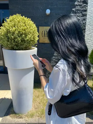 ロング カラー ヘアアレンジ 海外カラー白髪ぼかし ティファニーサユリのヘアスタイル