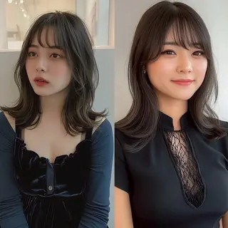 ミディアム レイヤー・美髪カラー 北野天夕のヘアスタイル