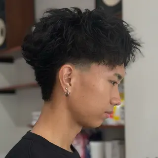 ショート パーマ メンズ 金山駅前メンズカット モデル募集 青島永透のヘアスタイル