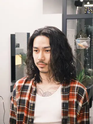 ミディアム パーマ メンズ ⭐️メンズカラー⭐️ No1二田健吾‼️のヘアスタイル