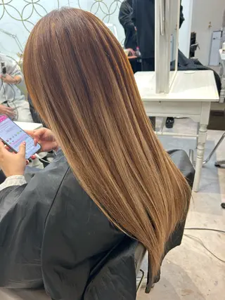 ロング カラー ヘアアレンジ alpha. カラーエクステ下妻のヘアスタイル