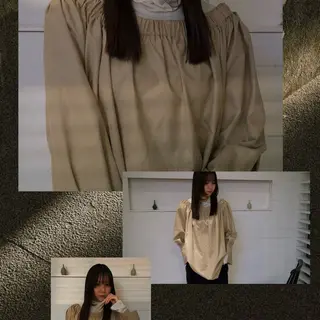 ロング カラー mina / 透明感ベージュカラーのヘアスタイル