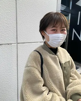 ショート カラー ヘアアレンジ イワタ マハ/ minim hairのヘアスタイル