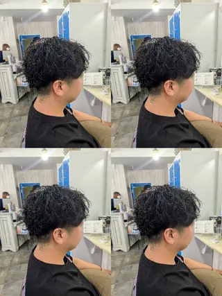 メンズ パーマ セミディレイヤー/ メンズパーマえのもとのヘアスタイル