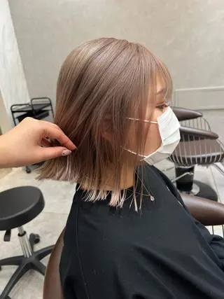 ミディアム カラー ヘアアレンジ ARIA💎縮毛矯正 ブリーチ💎複雑履歴のヘアスタイル