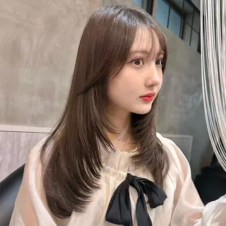 ロング 🌹ハッシュカット、 レイヤー韓国ヘア🌹のヘアスタイル