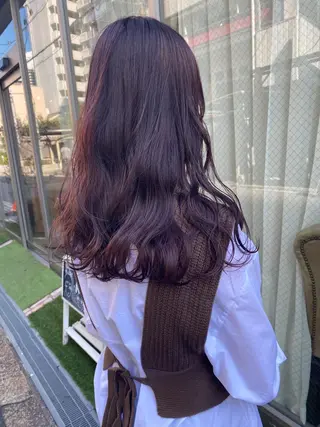 セミロング カラー 酸性縮毛矯正 梅田茶屋町 Juriのヘアスタイル