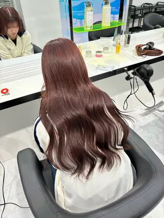 ロング カラー パーマ ヘアアレンジ メンズ rei／透明感カラー ／オリーブグレージュのヘアスタイル