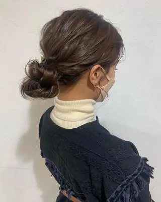 セミロング ヘアアレンジ ブリーチ/アレンジ 天満/chihiroのヘアスタイル