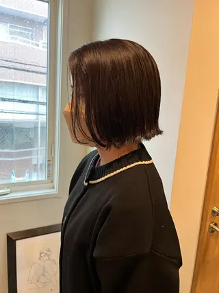 ショート カラー ミディアムパーマ /癖毛パーマのヘアスタイル