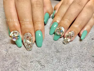 ロング カラー ネイル beauty salon ma'am所属・chihiro 小路ネイルのネイルデザイン