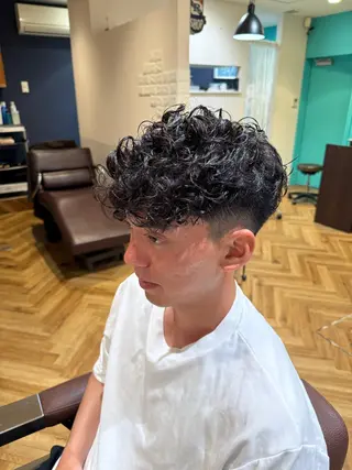 ショート パーマ メンズ フルハタヒロト 新宿理容師のヘアスタイル