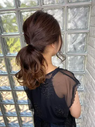 ロング カラー ヘアアレンジ 美容師歴18年 ALBA 齊藤のヘアスタイル