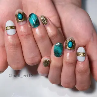 ミディアム ネイル nail salon &e eriのネイルデザイン