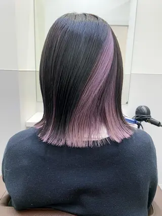 ミディアム カラー パーマ、髪質改善 菊地美月のヘアスタイル