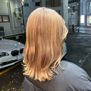 セミロング 🎀ハイトーン/ 艶カラー/夕月🎀のヘアスタイル