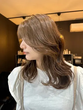 ミディアム カラー マイ/カットモデル /暖色カラーのヘアスタイル