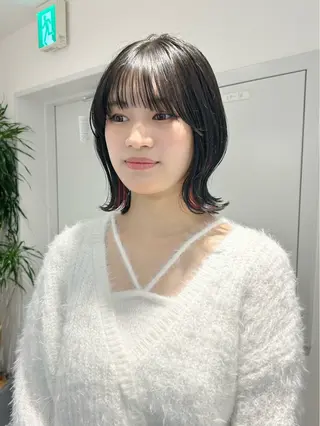 ミディアム カラー 大人レイヤー/美髪 縮毛矯正taigaのヘアスタイル