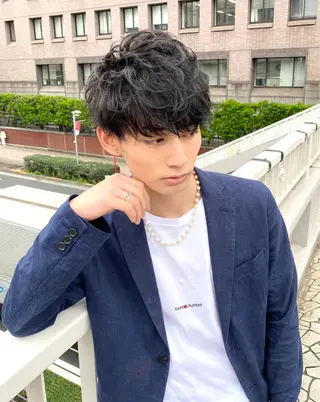 ミディアム カラー ヘアアレンジ メンズ ✨【公式】渋谷メンズ サロン BLUCK✨のヘアスタイル