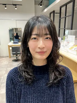 セミロング パーマ 🌞レイヤー×カラー 前川那津美🌞のヘアスタイル