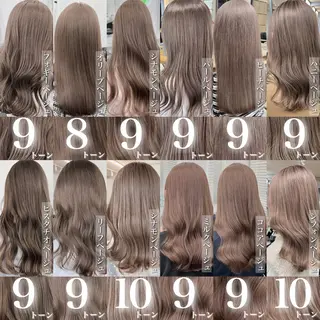 セミロング 透明感♡グレージュ ♡ミルクティー♡のヘアスタイル