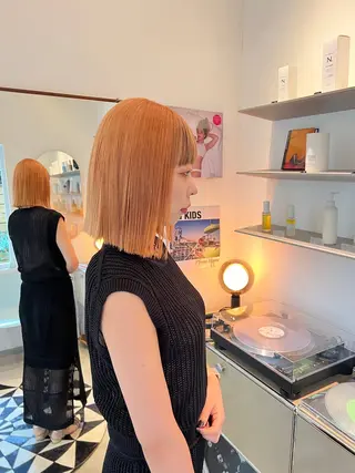 ミディアム カラー HITOMI 福岡ボブのヘアスタイル