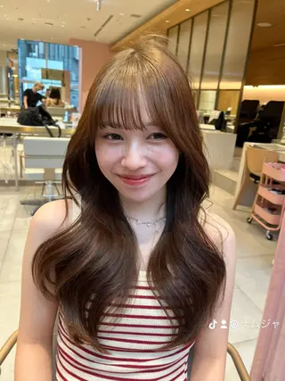 ロング 透明感カラー/似合わ せ前髪/柴田礼空のヘアスタイル