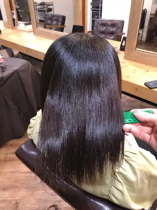 ミディアム パーマ little広島所属・【縮毛矯正】 予約リクエストのみ可のヘアスタイル