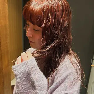ロング カラー パーマ MUKU 市川 莉花のヘアスタイル