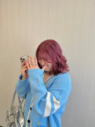 ミディアム カラー 京橋美容室🌟 亀井寿葵のヘアスタイル