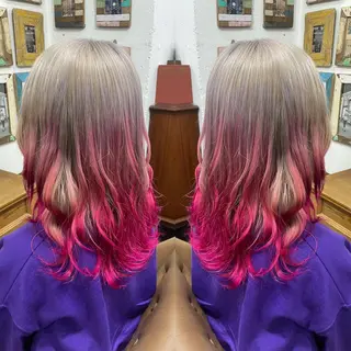 ミディアム カラー 👑派手髪/カット 👑ANRYのヘアスタイル