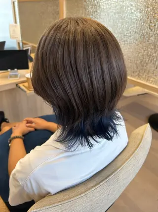ショート カラー 癖毛￤ボブ￤暖色 🍒竹下 茜🍒のヘアスタイル